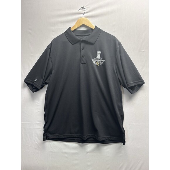 Antigua Polo Shirt Men’s XL 2016 Stanley Cup Penguins Black Barely Worn - Picture 1 of 7